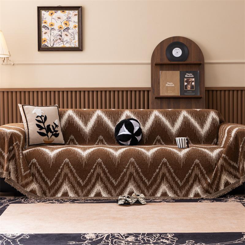 

Simple wind sofa cover, sofa cushion, silver line chenille four-season universal sofa towel, non-slip sofa cover 30 * 50 Waist Pillowcase