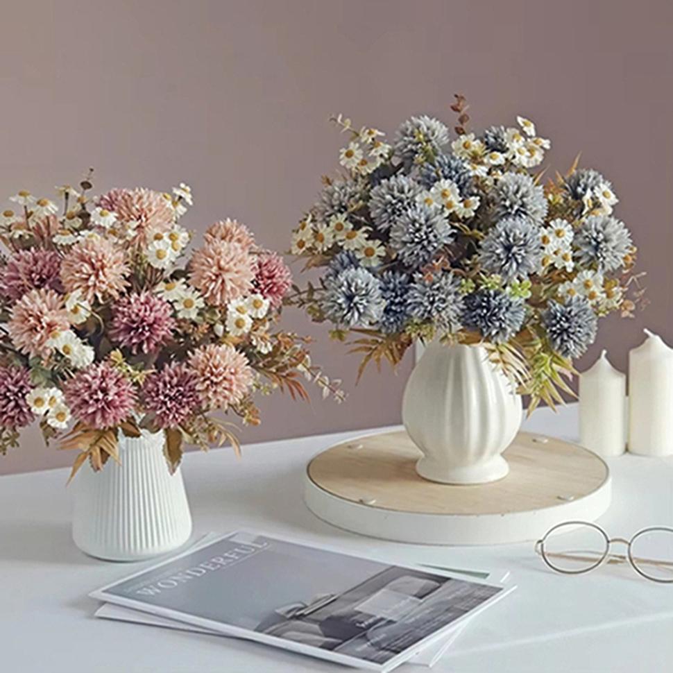 1Pc Silk Chrysanthemum Artificial Flowers Diy Wedding Home Christmas Room Decor Bridal Bouquets Table High Quality Vases Fillers