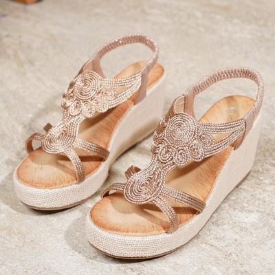 Neue Europäische und Amerikanische Stil Keilabsatz Damen Sandalen Strass Mode Lässige Damen Sandalen Wasserdichte Plateau Damen Schuhe