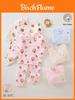 Baby Baumwoll-Schlafanzug-Set Mit Schulterknöpfen Rutschfest Bequem Für Drinnen