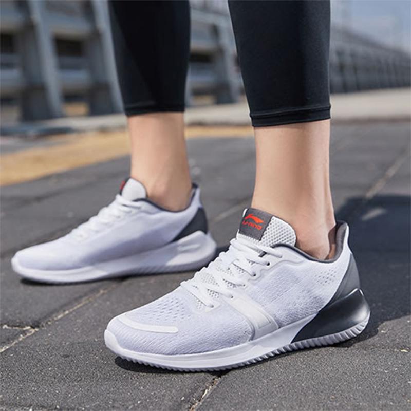 New LiNing Running Collection Cushioning Breathable Low Top Running Shoes Men's Standard White ARHQ111-1
