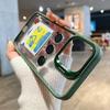 Clear Lens Metal Ring Stand Phone Case For IPhone 16 15 14 13 12 11 Pro Max Plus Camera Glass Protection Transparent Cover