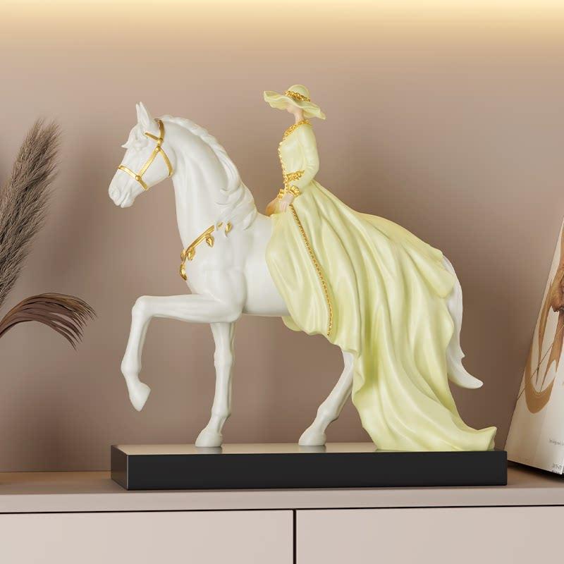 Luxury Equestrian Character Art Sculpture Modern Home Decor For Living Room TV Cabinet Office Desk Study Entrance Ornament