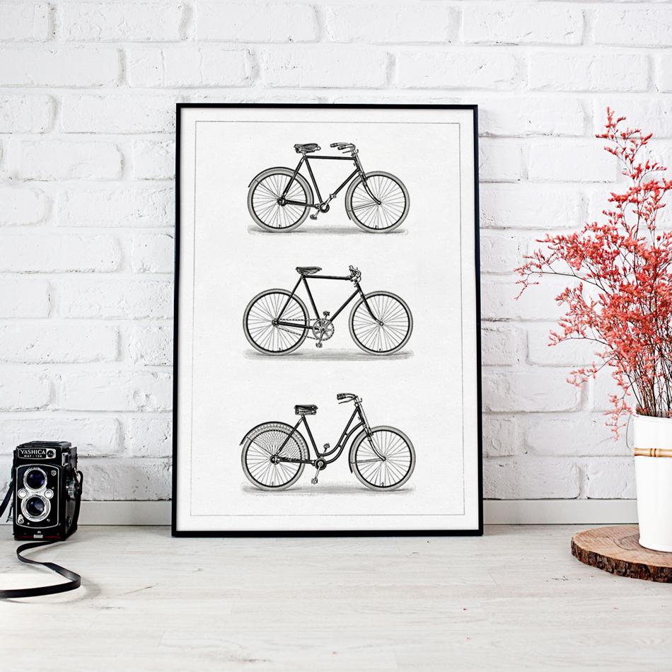 Poster Cyclist Vintage Bikes