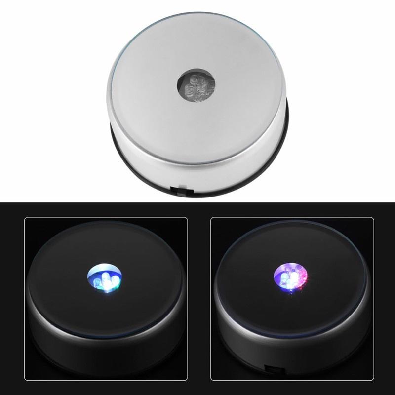 4 LED Světelná základna Světlo Skleněné Transparentní předměty Displej Laser Barevná kulatá základna stojanu
