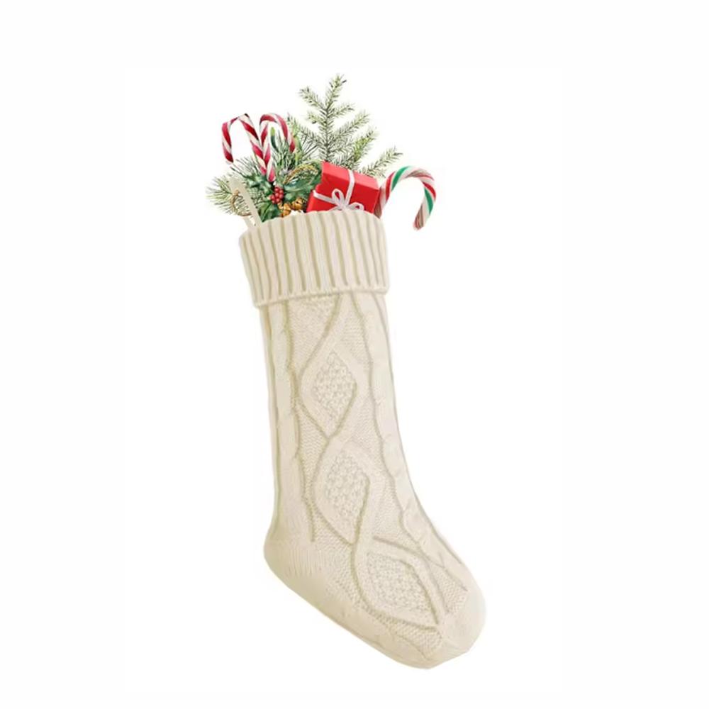 1PC Christmas Stockings For Kids Large Size Cable Knit Stocking Christmas Decorations For Family Party