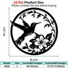 1pc 40cm 15.75inch Abstract Hummingbird Flowers Wrought Iron Wall Sculpture, Rustic Bohemian Hanging Decor for Living Room Bedroom