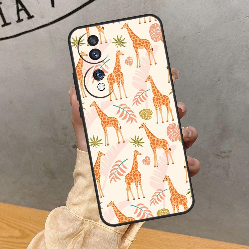 Cute Cartoon Giraffe Case For Honor Magic 7 Pro 5 6 Lite Cover For Honor 90 70 50 400 200 X9 X8a X8b X9a X9b X9c