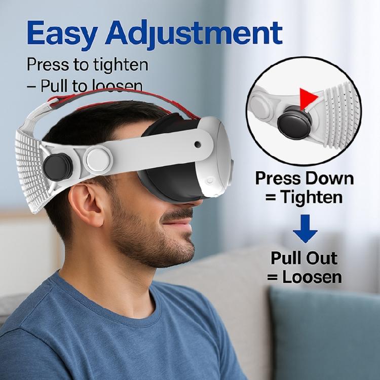 Ventilated Comfort Headband For VR Glasses VR System Customizable Fit With Reinforced ABS Support Structure