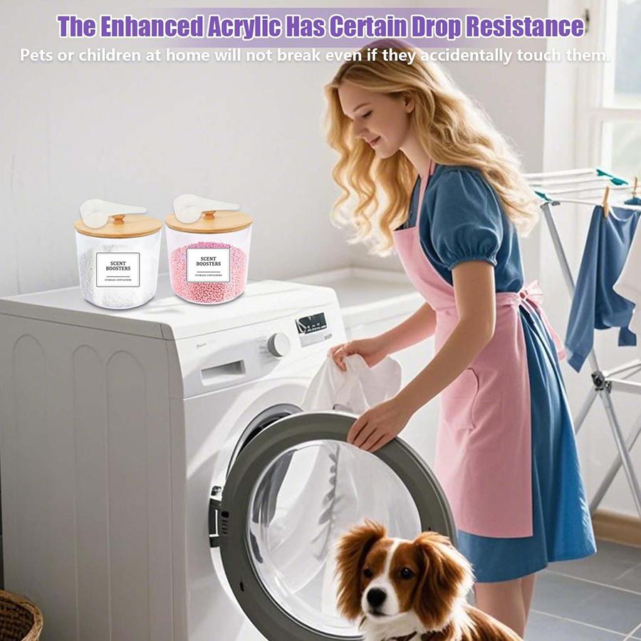 2er-Pack Waschmittelkapsel-Behälter, Klare Behälter für die Waschküchenorganisation, Große Aufbewahrungsbehälter für Waschpulver