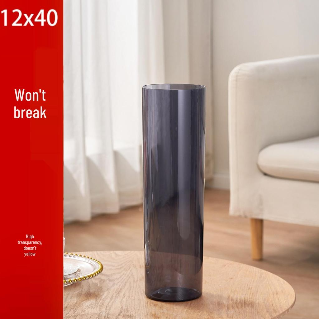 Acrylic Hydroponic Vase for Living Room - Large, Drop-Proof, Transparent, High-End Feel, Perfect for Lucky Bamboo Flower Arrangements.