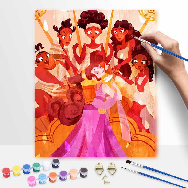 Disney Hercules Megara Muses digital oil painting art painting kit manual diy painting for home decorations 20x30cm