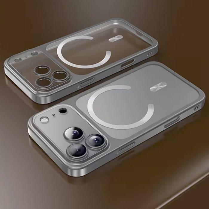 Coque + 2 Verres Trempés pour iPhone 18 Pro Max, Protection avec Cercle Magnétique -Contour Argenté