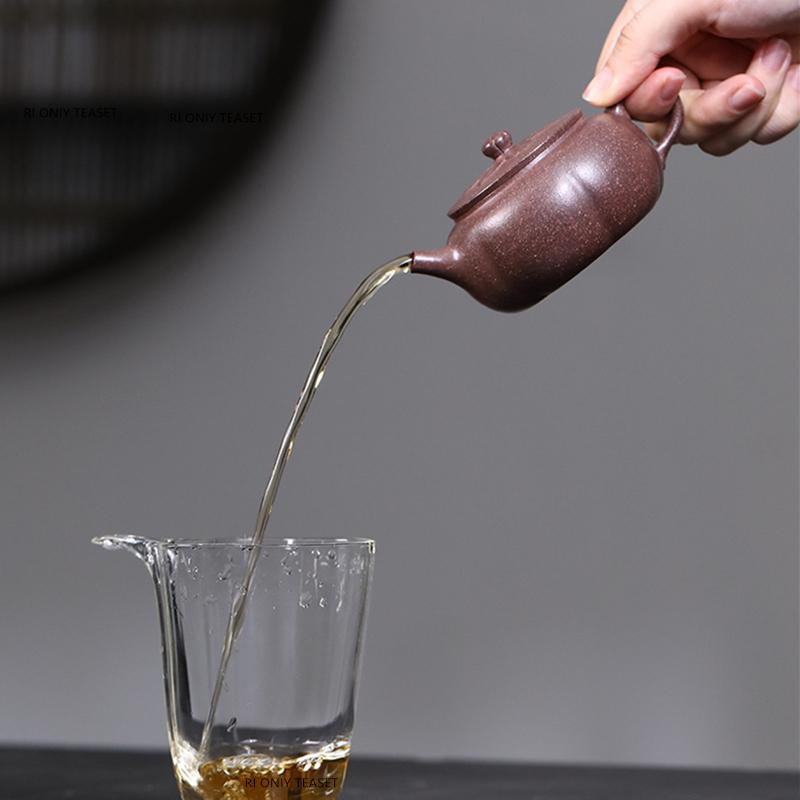 110ml Yixing Purple Clay Teapot Small Capacity Handmade Pumpkin Shape Tea Pot Beauty Tea Infuser Zisha Kettle Chinese Teaware