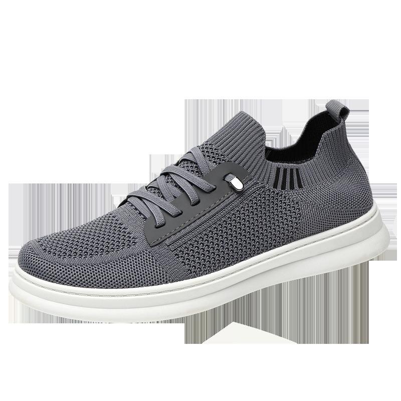 Men's Shoes Summer Breathable Fly-woven Shoes Men's Casual Sports Mesh Shoes One Pedal Soft Sole Lightweight Flat Shoes Men's Trendy Shoes