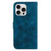 For iPhone 16 Pro Max Wallet Case PU Leather Phone Cover Flower Imprinted
