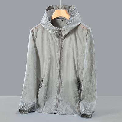 Fashion Sunscreen Clothes Summer for Men Casual Upf 50 Thin Hooded Couple's Plus Size Summer Jackets
