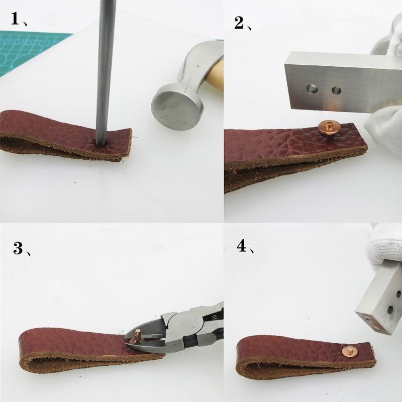 40 Sets Rivets and Burrs with 3.5 Rivet Punch Tool and Install Setting Tool for Leather Belt, Wallets, Handbags, Rope