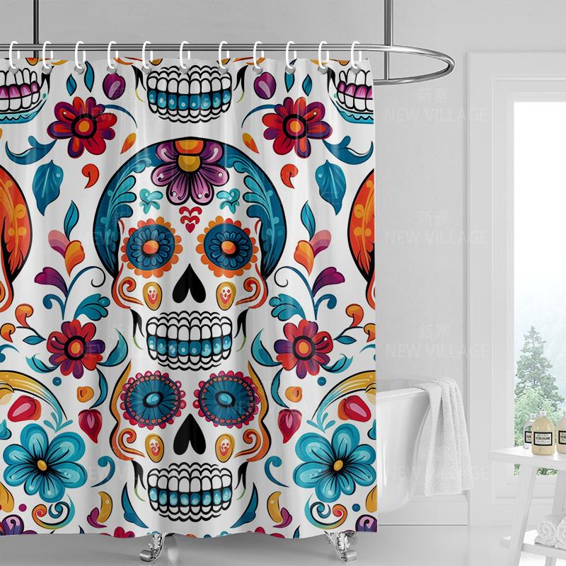 Home shower curtains bathroom Decora waterproof fabric non-slip bathmat water absorption curtain Modern nordic geometric boho