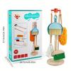 Wooden Children's Play House Cleaning Set Toy for Cleaning, Organizing and Sweeping the Room with Mop Simulation Tools