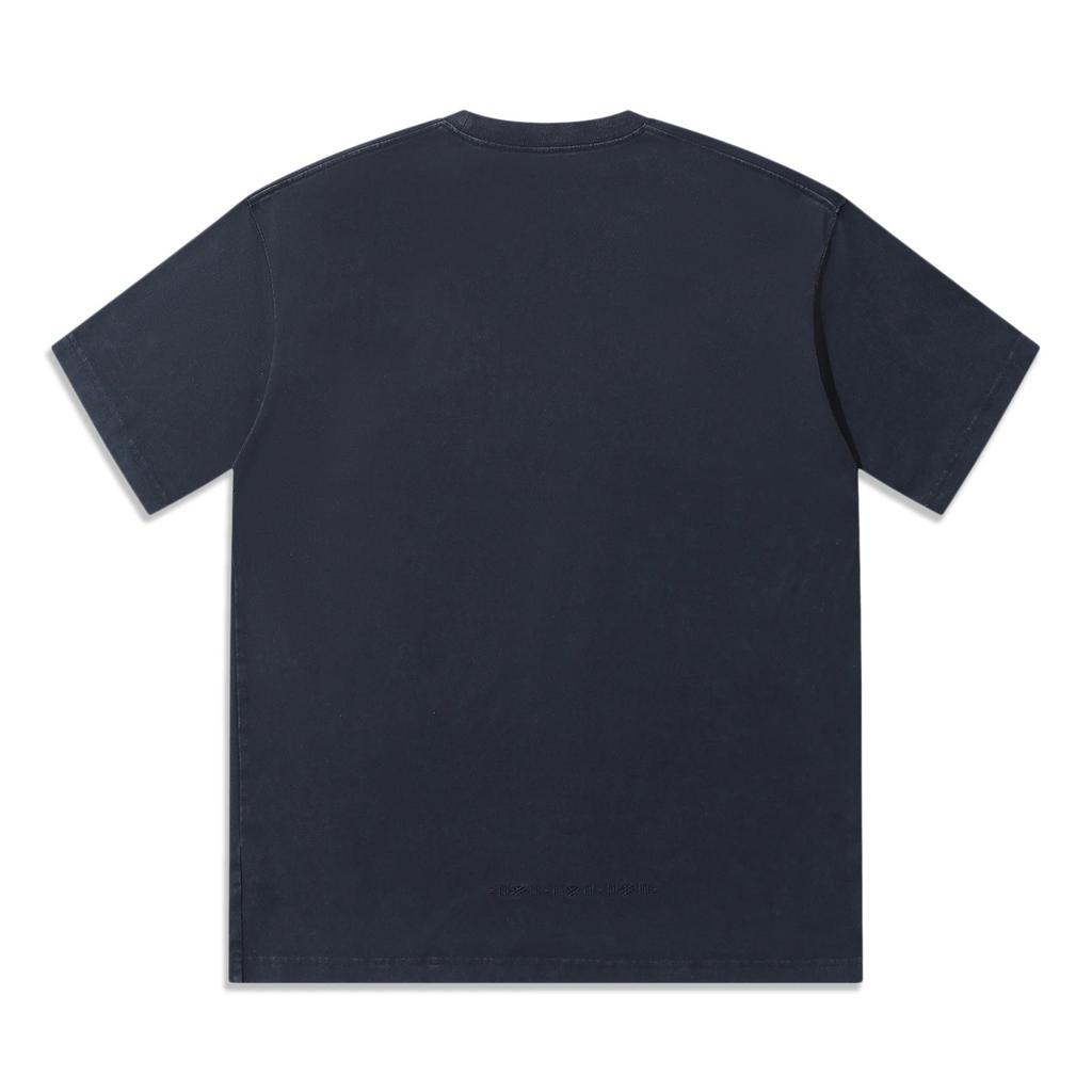 Li Ning Vital Series Solid Color Loose Fit Round Neck Short Sleeve T-Shirt Unisex Tops Charcoal-Black AHST663-1