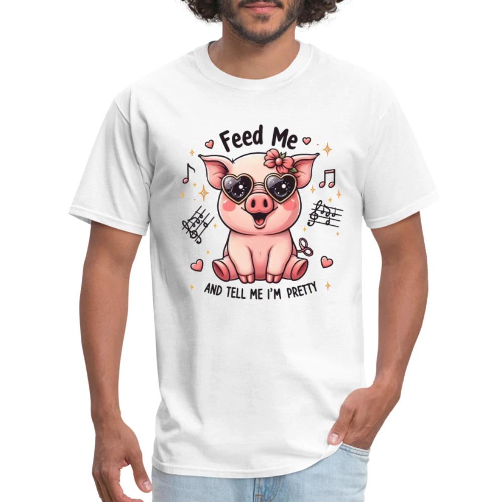 Feed Me and Tell Me I m Pretty 100% Cotton T-shirt Mens Tees Top (Funny Graphic Tee Shirt) S