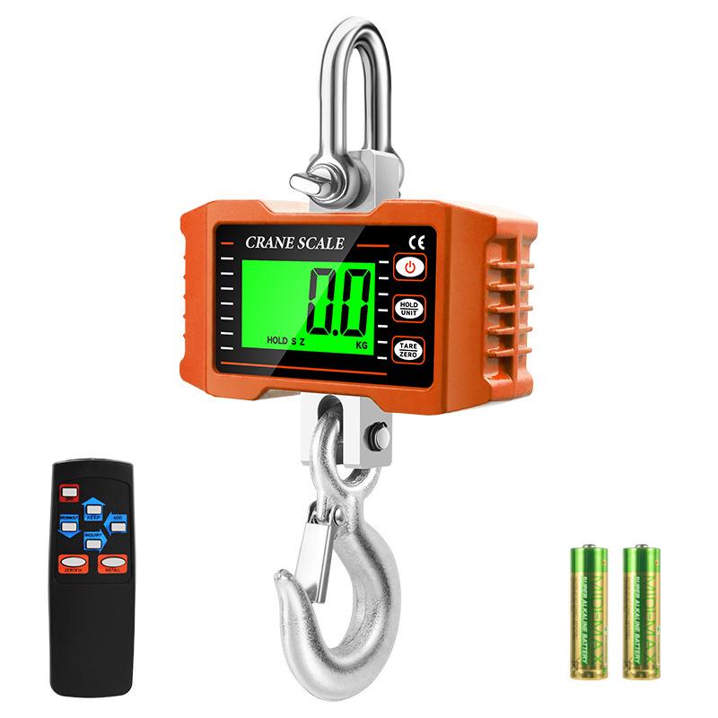 1000kg/1.5t/2t Electronic Hanging Crane Scale - Handheld Tension Hook Meter