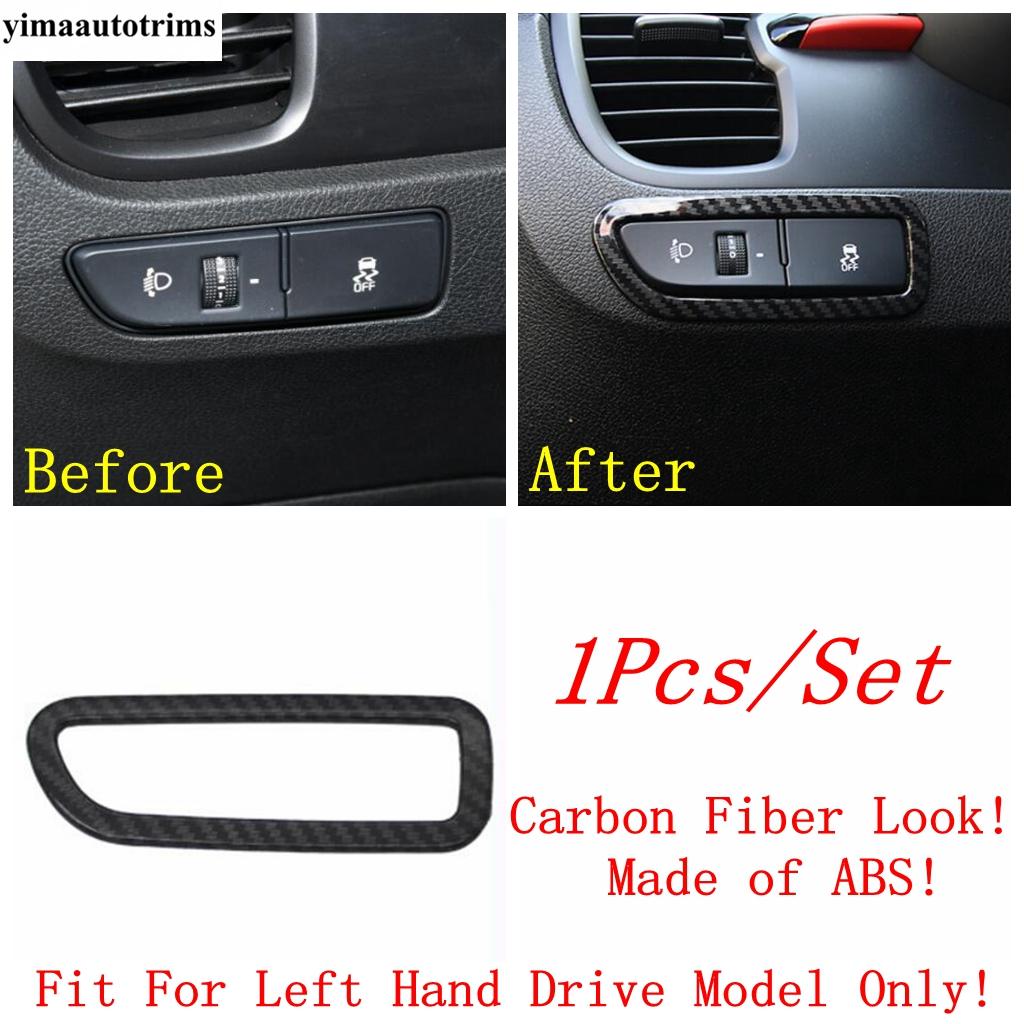 Gearbox Water Cup Holder Window Lift Button AC Vent Outlet Cover Trim Carbon Fiber Accessories For Kia Rio 4 X-line 2017 -