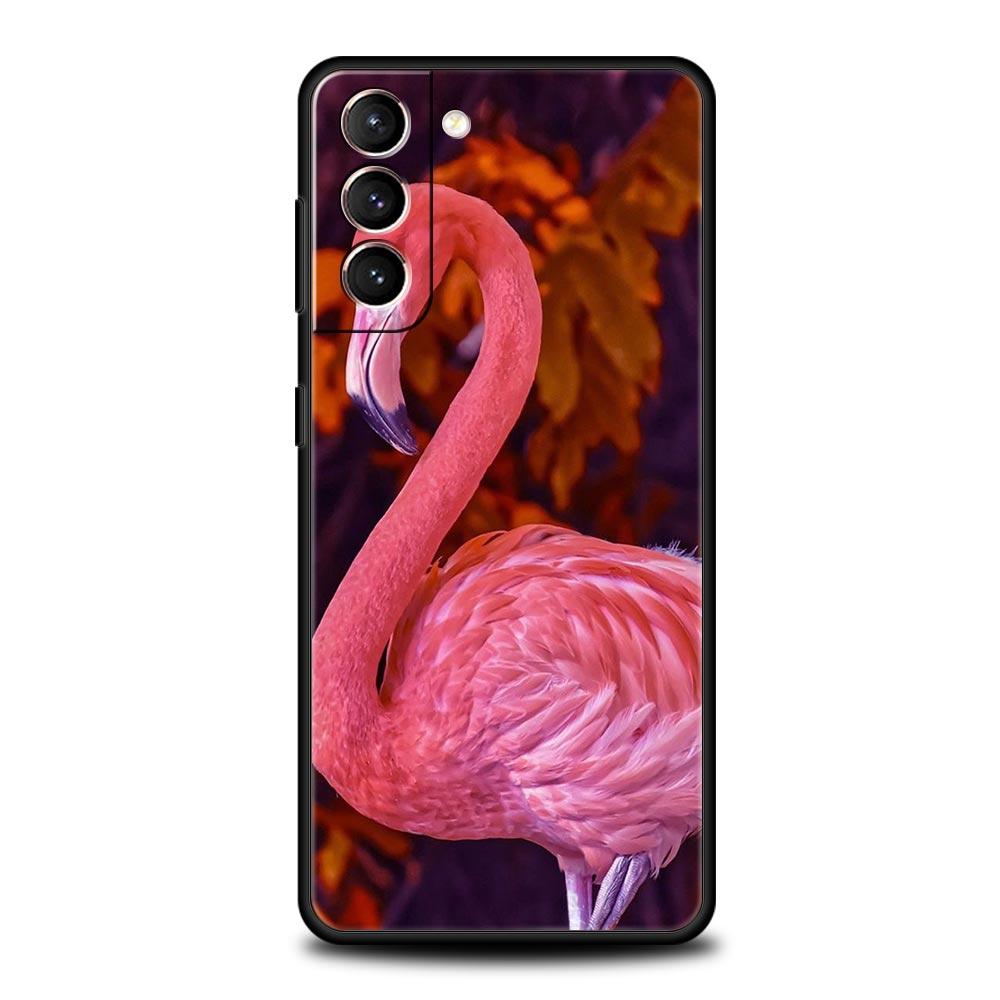 Pink Red Flamingo Phone Case For Samsung Galaxy S23 Ultra S22 S21 S20 FE 5G S10 S10E S9 S8 Plus Note 20 Silicone Cover Bumper