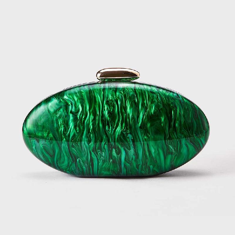 Shell Clutch Evening Party New Crossbody Fashion Oval Acrylic Wedding Shoulder Women's Small Handbag Round Bag Luxury Brand Bag