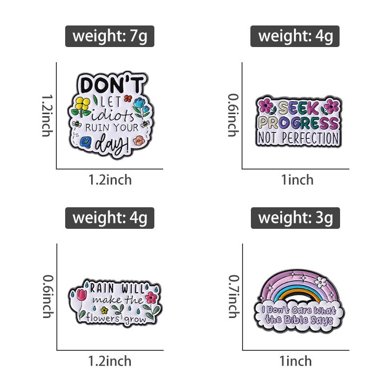 Inspirational Quotes Enamel Pins Custom SEEK PROGRESS NOT PERFECTION Brooches Lapel Badges Clothes Funny Jewelry Gift Friends