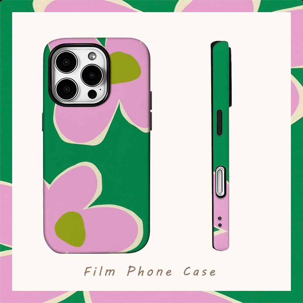 Spring Pink Flowers Phone Case for IPhone 16 15 14 13 12 11 X XS XR XSMAX 7 8 Pro Max Plus Double-layer Back Cover