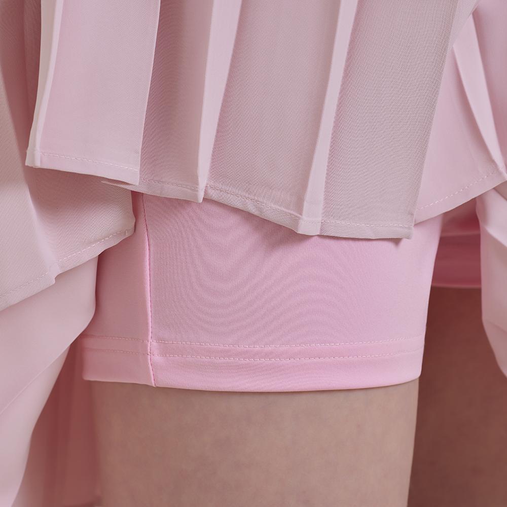 J.JANE Asymmetrical Chiffon Pleated Skirt (Pink)