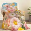Colorful Flowers Blanket Soft Throw Blanket for Home Bedroom Bed Sofa Picnic Travel Office Rest Cover Blanket Gift