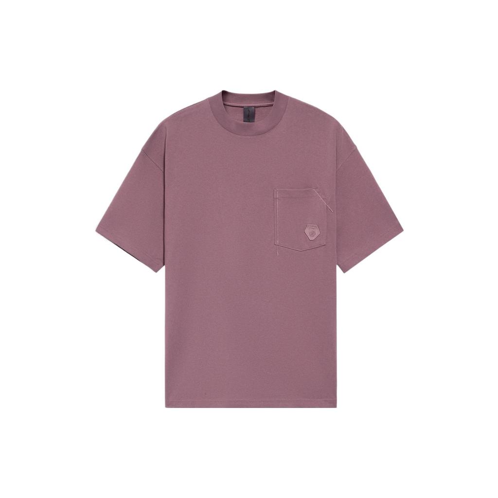 Li-Ning X Jackie Chan Kung Fu Series Solid Color Casual Sport Loose Short Sleeve T-Shirt Men Tops Milkshake-Purple AHSS205-1