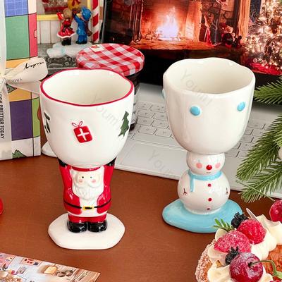 Christmas Ceramic Cups Creative Cute Snowman Coffee Cup Exquisite Santa Claus Mugs Birthday Gift for Good Friends