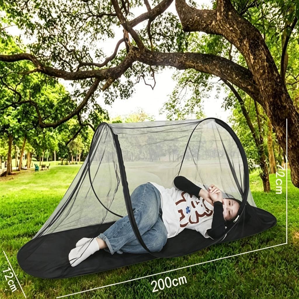 Pop-Up Outdoor Boat-shaped Mosquito Net Tent Portable Single Person Sleeping Net with Built-In Base for Camping Travel & Hiking