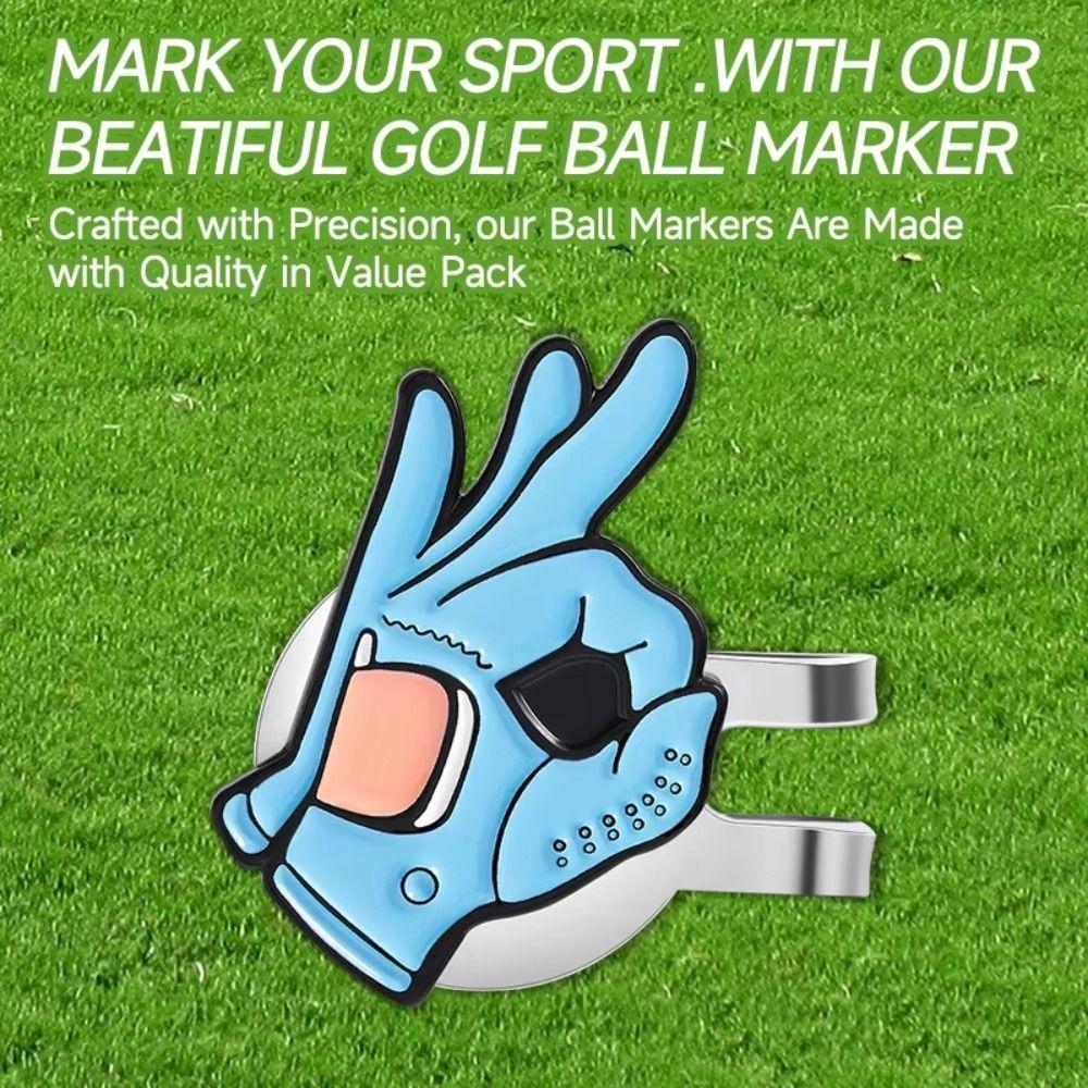 Cartoon Pattern Golf Cap Clip OK Sign Golf Hat Marker Creative Golf Ball Mark  Baseball Cap Clips