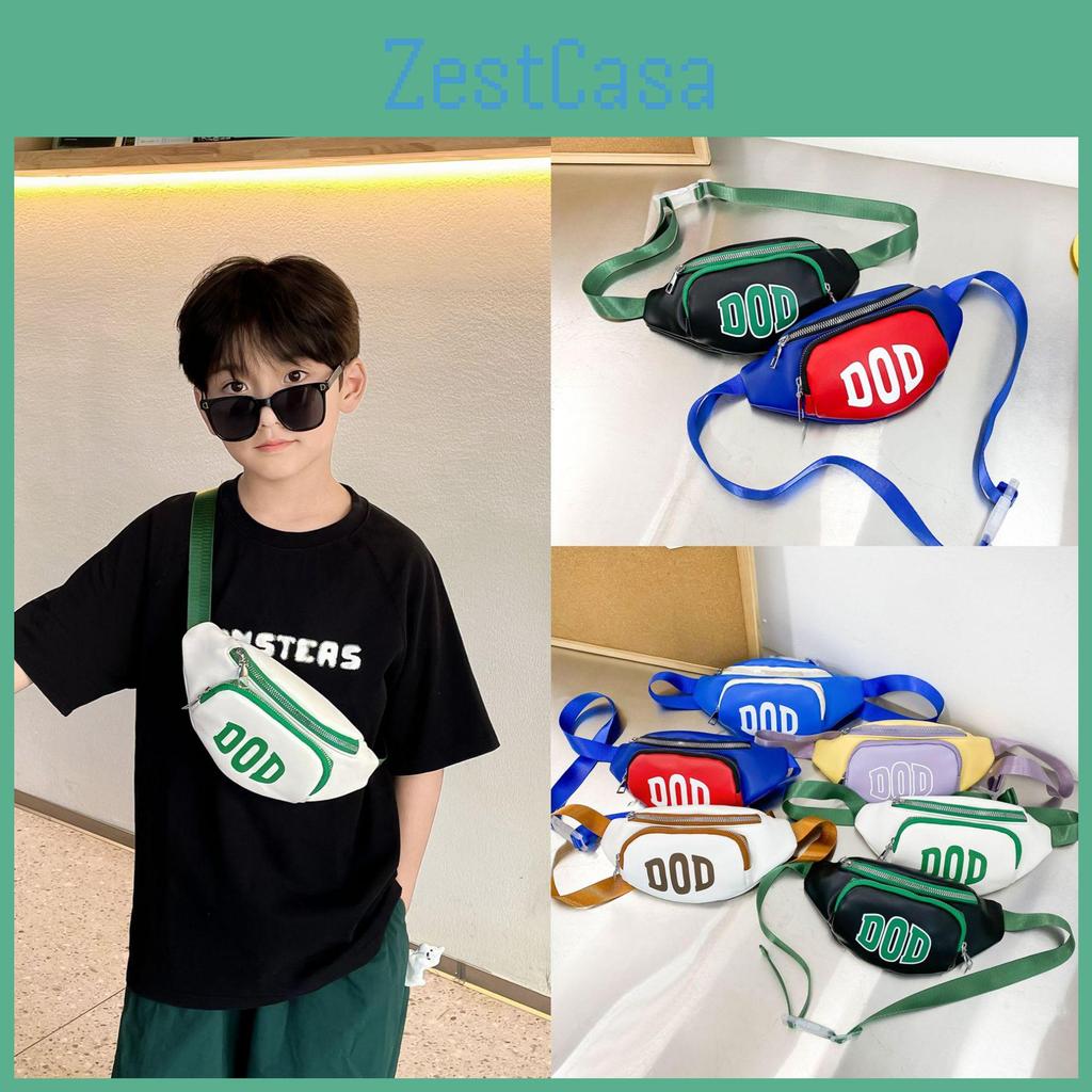 Fashionable Color Blocking Design Letter Printed Children Casual Shoulder Bag For School Use