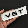AAWC1 3D Chrome Glossy Black ABS V6T Logo Number Letters Car Fender V6 T Emblem Badge Decal compatible compatible for A6 C7 A4 S5 S4 V6T Sti