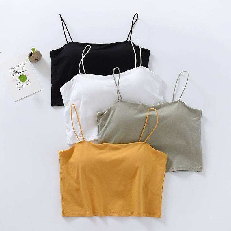 White Summer Women's Camisole with Built-in Bra and Beautiful Back Design