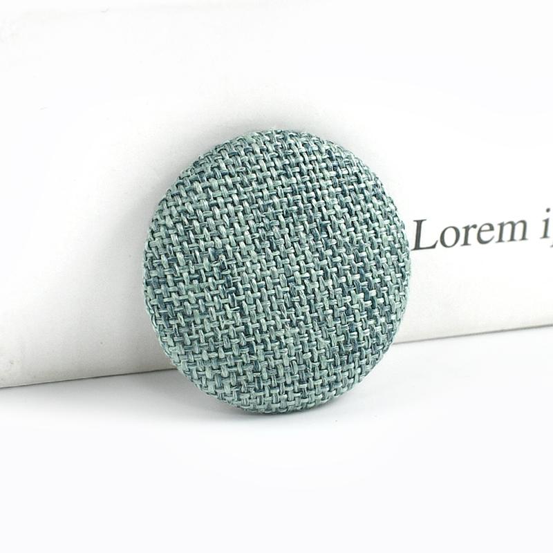 30Pcs Meetee 15-30mm Colorful Cloth Covered Button Linen Fabric Round Metal Shank Buttons DIY Clothing Home Sewing Accessories
