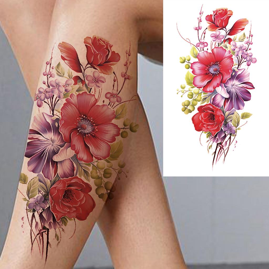 1 Sheet Black Henna Mandala Flower Temporary Tattoos For Women Girls Fake Lace Tattoo Sticker Disposable Decoration Adults Tatoo