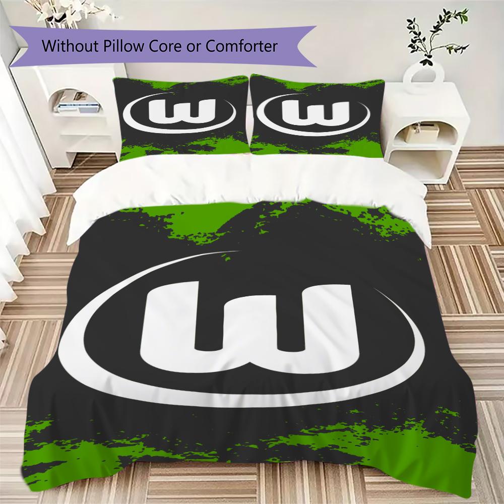 VfL Wolfsburg Pattern Bedding Uilt Set Uilt Cover Pillowcase Home Decoration Birthday Gift (1 * Duvet Cover + 2 * Pillowcase Without Core)100