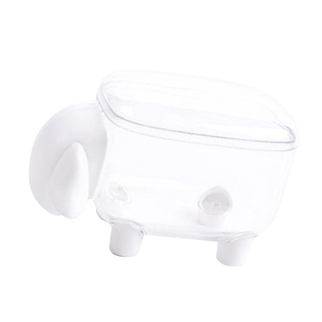 Cotton Swab Holder Sheep Design Transparent Toothpick Storage Box Container Home Decoration White