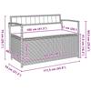 Garden Bench with Storage Space and Cushions Grey Poly Rattan
