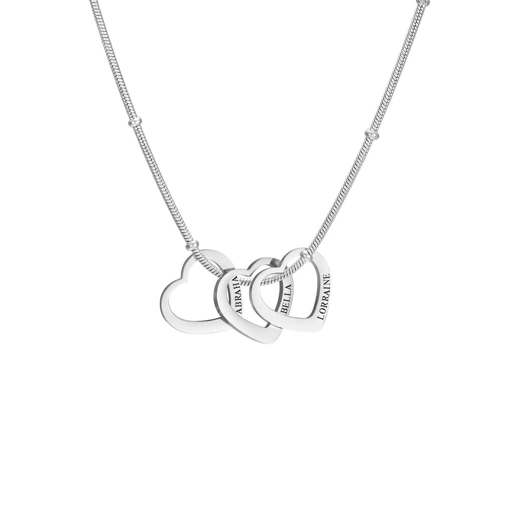 Cazador Custom Name Hearts Necklaces for Women Personalized Pendant Snake Chain Stainless Steel Jewelry Gift 2026