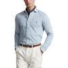 Polo Ralph Lauren Jacquard-Textured Mesh Shirt With Buttoned Collar And Logo Print Men Shirts Light-Blue 710899073-002