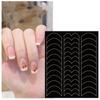 6 Designs French Manicure Strips Nail Art Stickers,Self-Adhesive Nail Tips Guides for DIY Nail Decoration Stencil Tools