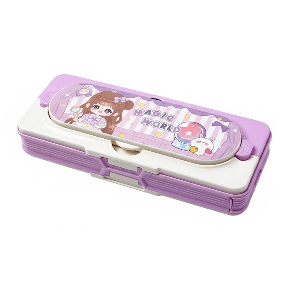 

Multi Functional Stationery Box Double Layers Pen Box Durable Pen Bag Back To School 06